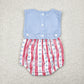 Baby Boy Sleeveless Flags Stripes Stars 4th Of July Romper RTS