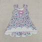 Baby Girls Kids Sleeveless Bows Flower Shorts Scallop Knee Length Dress Yoga Clothes  RTS