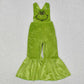 Baby Girl Embroidery Christmas Green Frog Velvet Jumpsuit