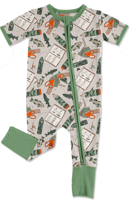 Baby Boy Short Sleeves Fishing Sibling Romper Clothes Set ( Moq 5 Each Design )11.21