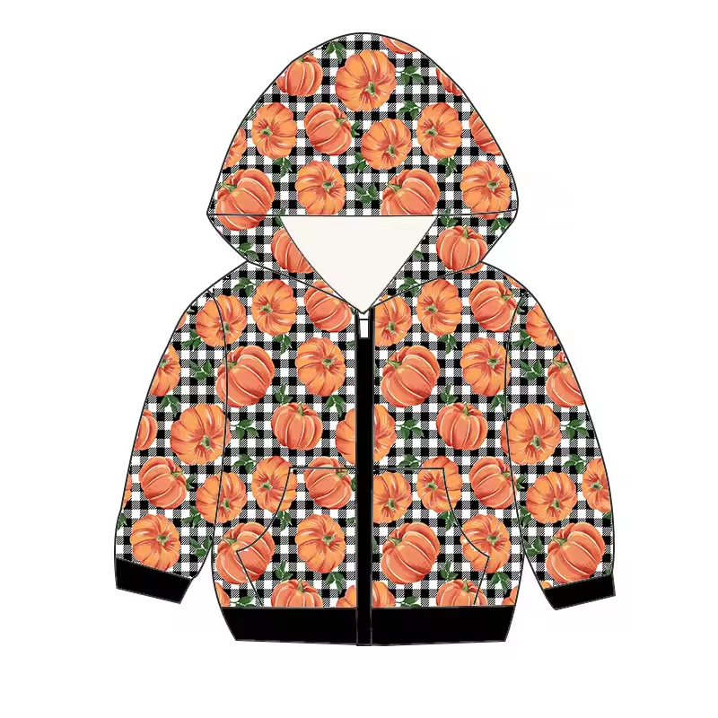 Baby Girl Long Sleeves Pumpkin Fall Hooded Tops