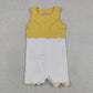 Baby Girls Sleeveless Bows Yoga Shorts Ruffle Knee Length Yellow Dress RTS