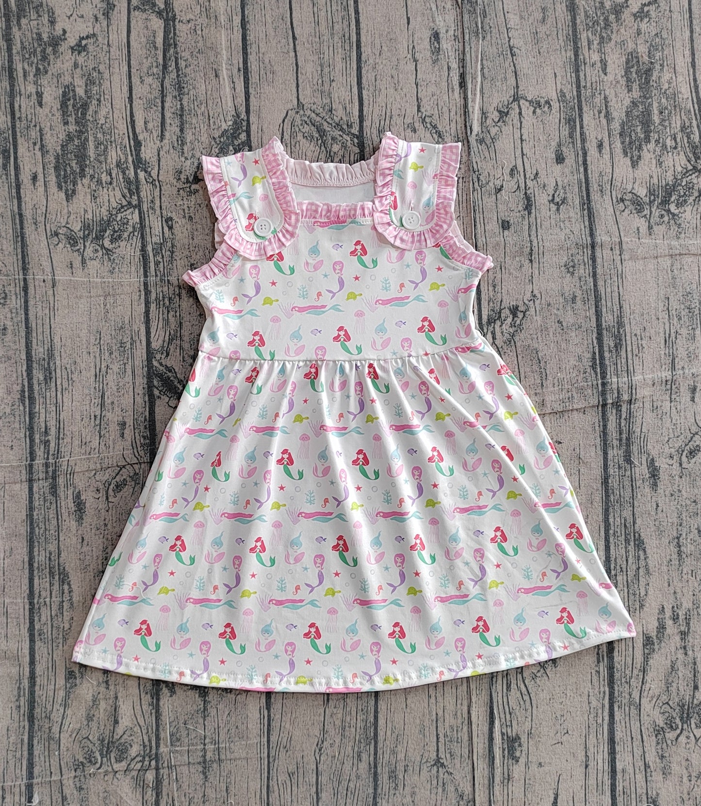 Baby Girls Kids Sleeveless Mermaid Knee Length Dress RTS