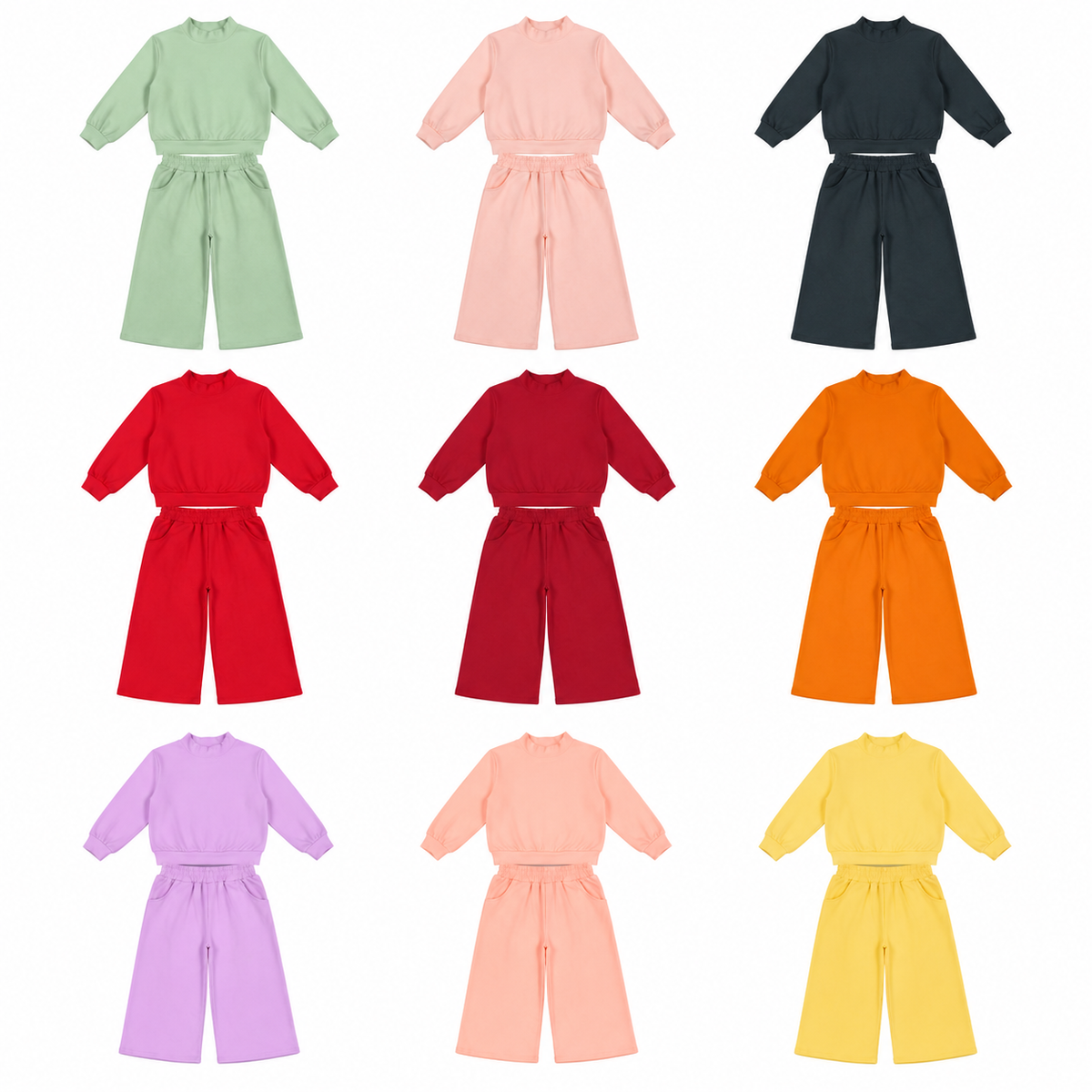 Sibling Baby Girl Kids Long Sleeves Shirts Pockets Pants Sets Cotton Clothes RTS