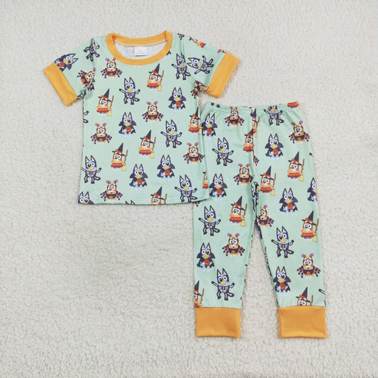 Baby Boy Short Sleeves Dogs Shirt Pants Pajamas Halloween Set