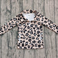 Baby Girl Long Sleeves Leopard Yoga Active Zipper Pullover Tops RTS