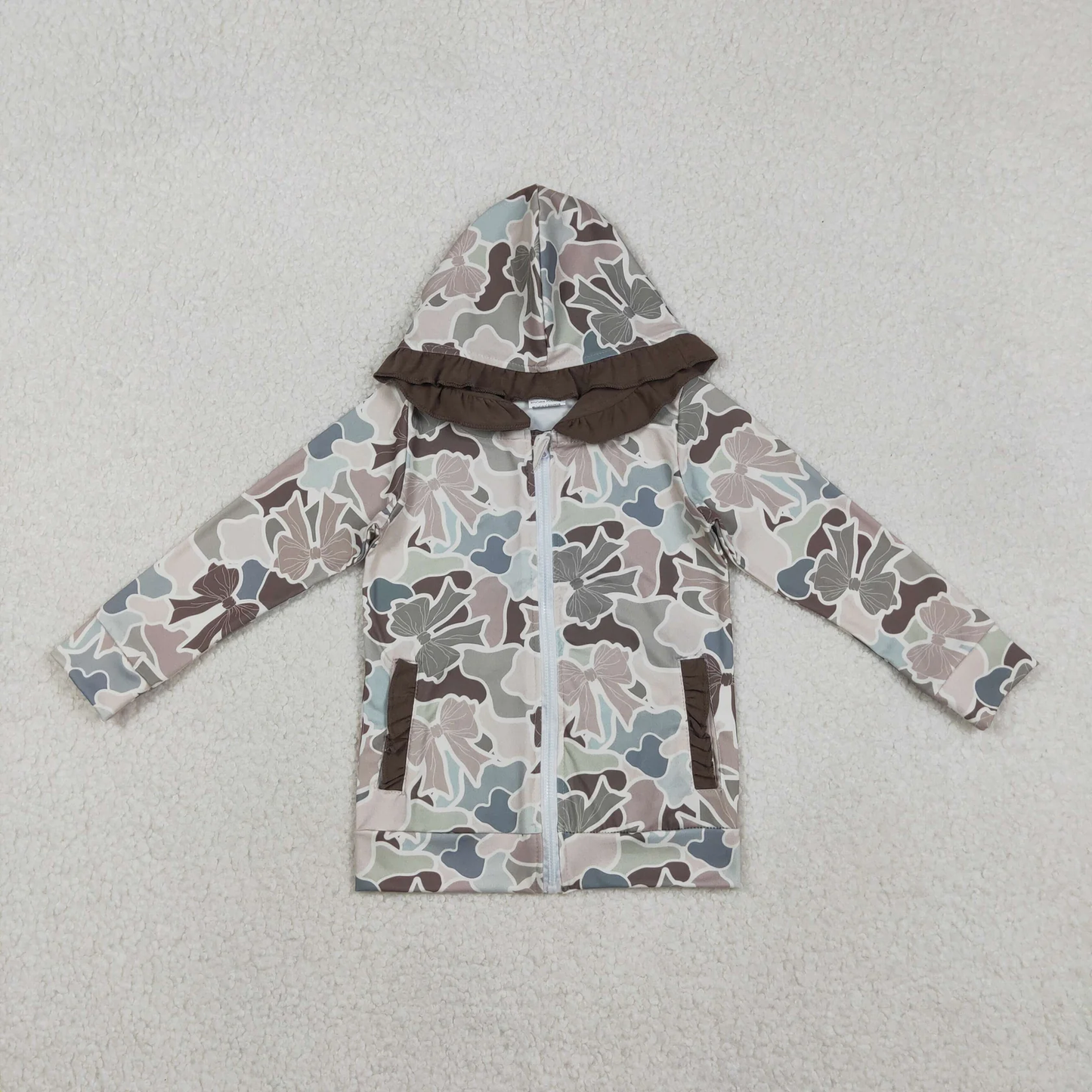 Sibling Baby Girls Adult Women Ducks Dogs Deer Camo Pockets Hoodie Zipper Cardigans Hunting Tops RTS