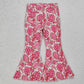 Baby Girl Western Turquoise Denim Bell Pants Pink Jeans RTS