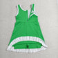 Baby Girls Kids Sleeveless Shorts Scallop Green Dress Yoga Active Clothes RTS