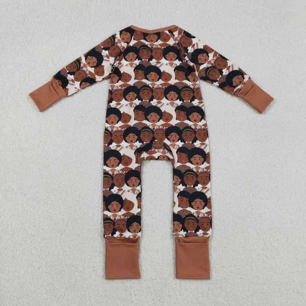 Sibling Baby Girls Kids Long Sleeves Zipper Footie Romper Pajamas Clothes Set RTS