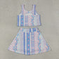 Baby Girl Sleeveless Floral Yoga Active Wear Shirt Shorts Skirt Skort Clothes Set RTS
