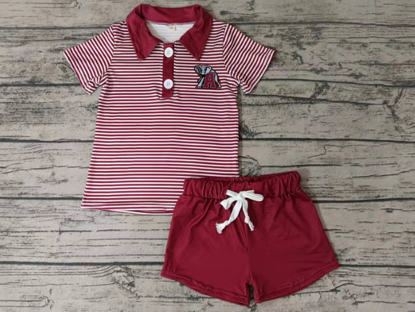 Baby Boy Elephant Team Shirt Shorts Set