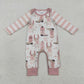 Baby Girls Stripes Long Sleeves Boots Flower Western Romper RTS