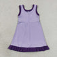 Baby Girls Kids Sleeveless Shorts Scallop Dress Yoga Active Purple Clothes RTS