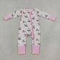 Baby Kids Infant Long Sleeves Ducks Pink Stripes Zipper Footie Sleeper Romper Clothes RTS