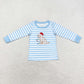 Sibling Boys Kids Long Sleeves Embroidery Christmas Shirt Tops RTS
