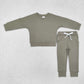 Baby Boy Long Sleeves Olive Cotton Shirt Pants Clothes Set