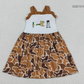Baby Girl Sleeveless Embroidery Duck Call Dog Camo Knee Length Dress RTS
