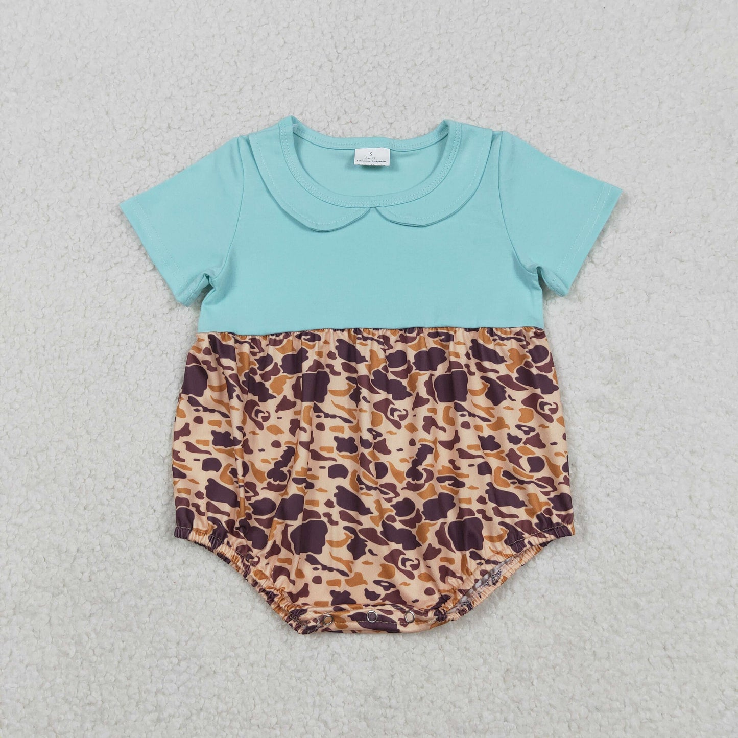 Baby Kids Infant Short Sleeves Camo Bubble Romper RTS