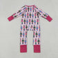 Sibling Boys Girls Long Sleeves Soldier Christmas Pajamas Zipper Romper Set Clothes RTS