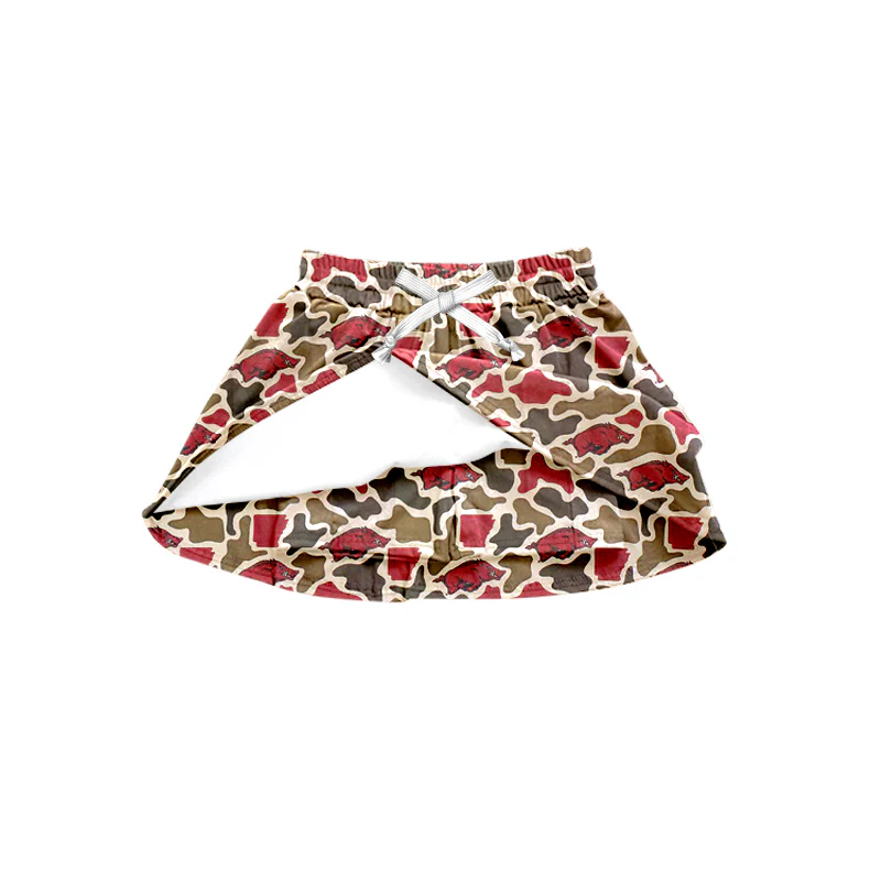 ( Moq 5 ) Baby Girls Toddler Southern Pigs Camo Team Shorts Skirt Bottom