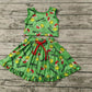 Baby Girl Sleeveless Christmas Green Frog Tops Skirt Shorts Set