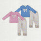 Sibling Baby Girls Kids Long Sleeves Embroidery Bow Shirts Floral Ruffle Pants Sets RTS