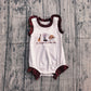 Baby Girls Sleeveless Boots Bows Guitar Western Bubble Romper RTS