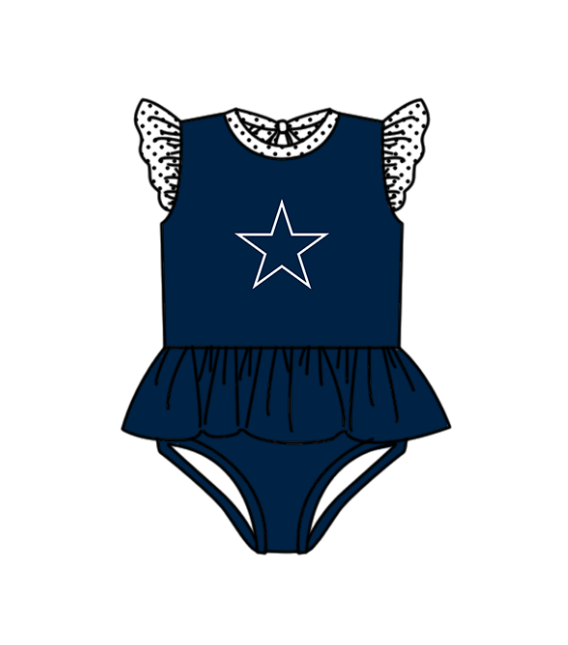 ( Moq 5 Each Style ) Baby Boys Girls Kids Team Sibling Jumpsuits Sets Swimsuits Navy Clothes