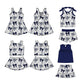 Baby Girl Sleeveless Cowboys Bows Sibling Team Dress Set ( Moq 5 Each Style ) 2.19