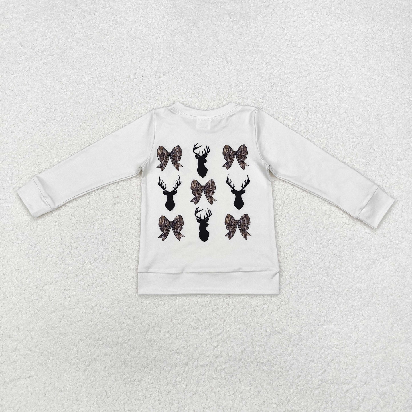 Baby Girl Long Sleeves Bows Deer Hunting Shirt Tops