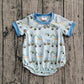 Baby Boy Short Sleeves Excavators Bubble Blue Romper RTS