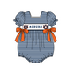 ( Moq 5 ) Baby Girls Kids Short Sleeves AU Stripes Bows Team Romper