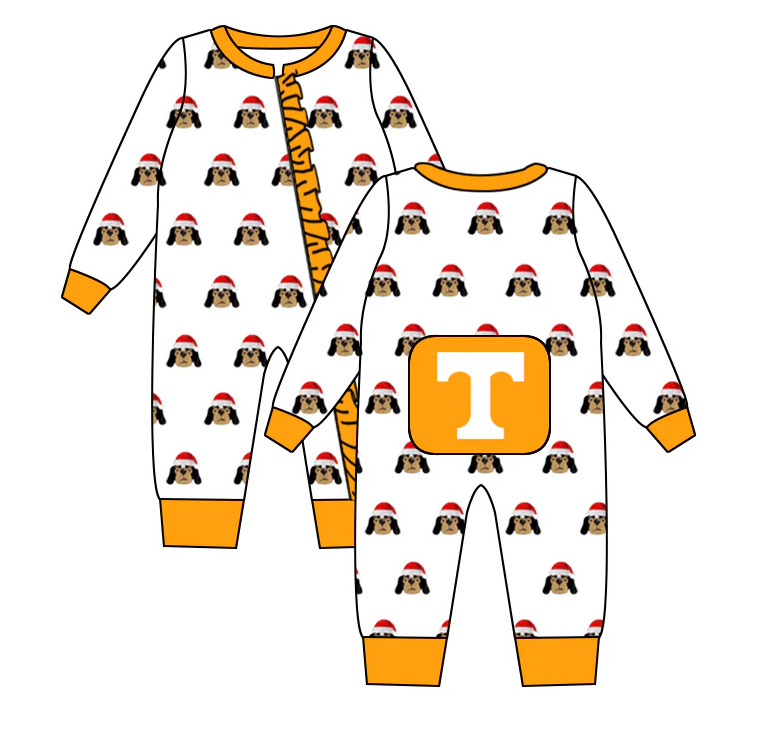 Baby Girl Infant Long Sleeves Christmas Dog Team Zipper Romper Moq 5