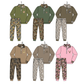 ( Moq 5 Each Style ) Sibling Baby Boys Kids Long Sleeves Zipper Shirts Camo Pants Sets Hunting Clothes