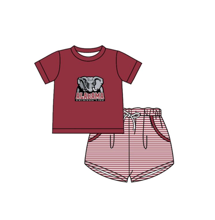 ( Moq 5 Each Style ) Baby Boys Girls Kids Elephant Stripes Team Sibling Rompers Sets