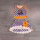 ( No moq ) Preorder Baby Girls Kids Tiger Checked Shirt Scallop Bows Skirt Shorts Team Set Yoga Active Clothes