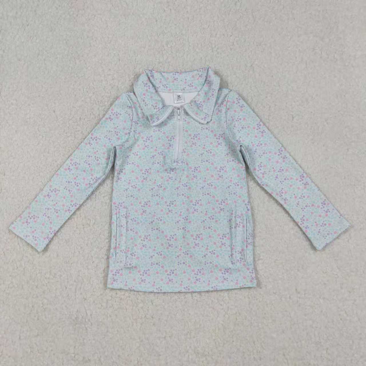 Sibling Baby Girl Kids Floral Zipper Pockets Shirt Set Yoga Active Clothes RTS