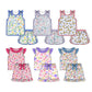 ( Moq 5 Each Style ) Sibling Baby Girls Kids Flower Bows Shirts Shorts Sets Summer Clothes