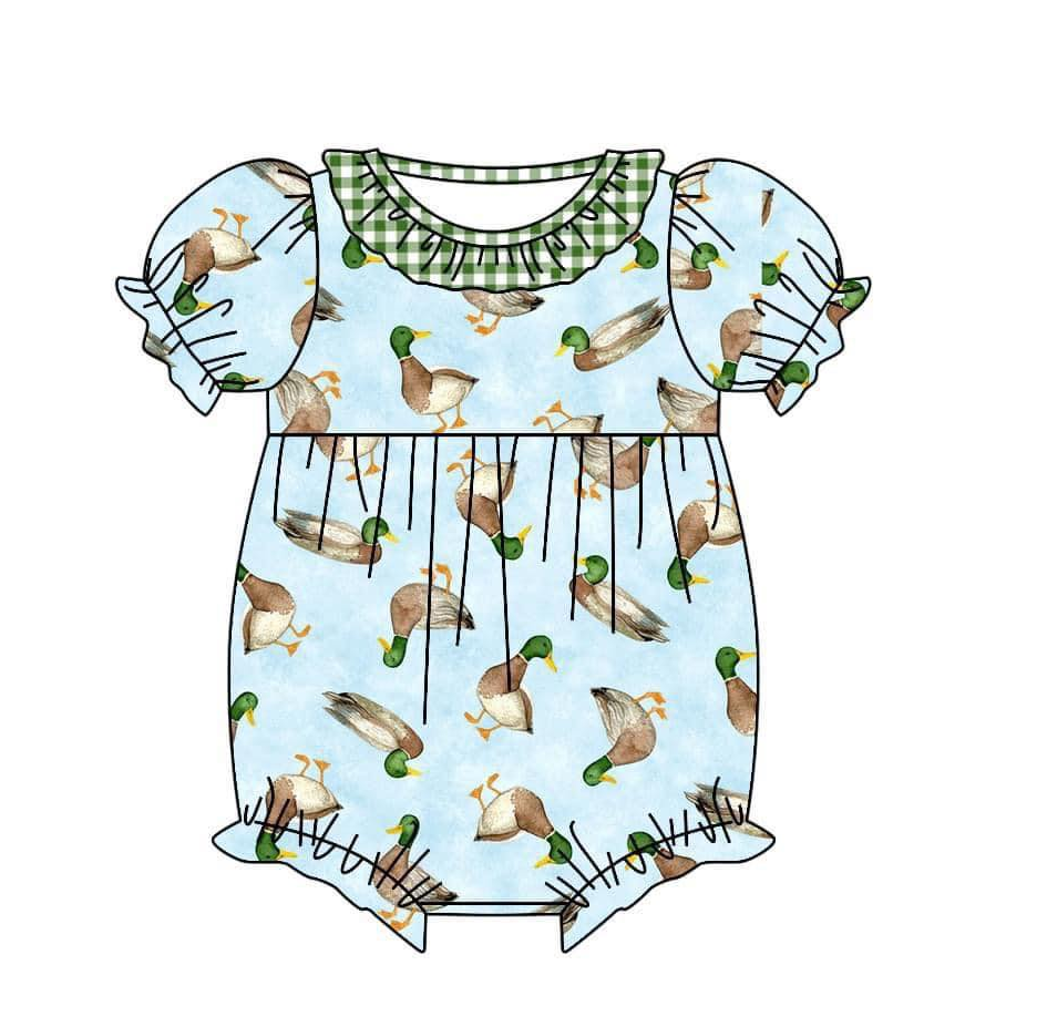 Moq 3 Pre-order SR1283 Baby Girl Ducks Summer One Piece Romper