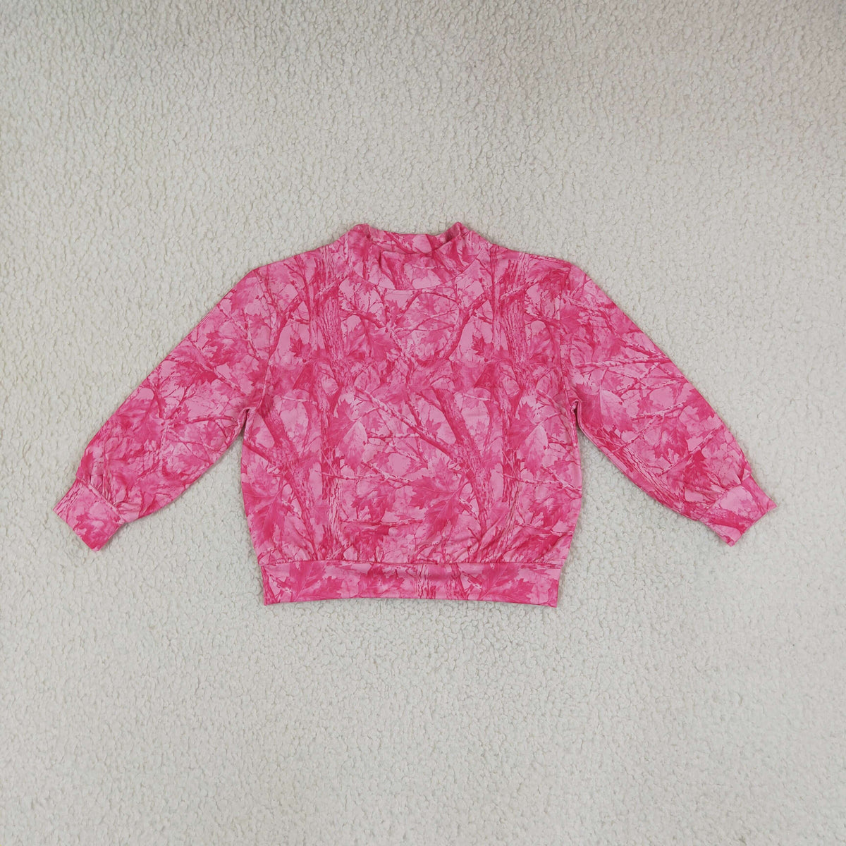 Baby Girls Kids Long Sleeves Leaves Pullover Pink Shirt Tops Camo Clothes RTS