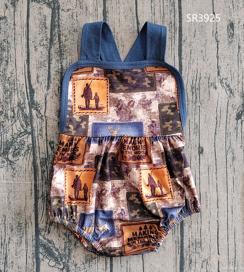 Baby Boys Infant Sleeveless Hunting Deer Camo Bubble Romper RTS