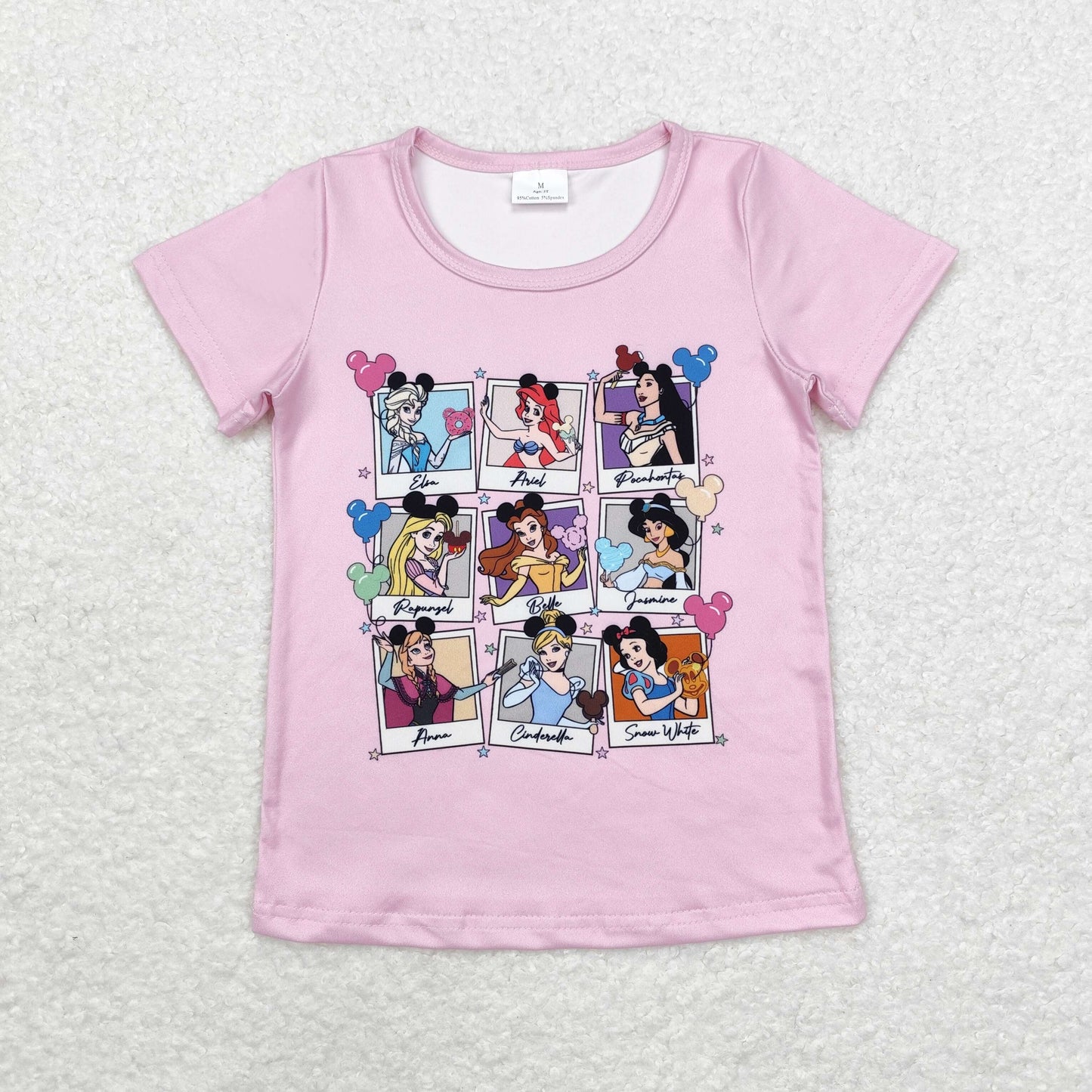 Baby Girl Short Sleeves Pink Princess Shirt Tops