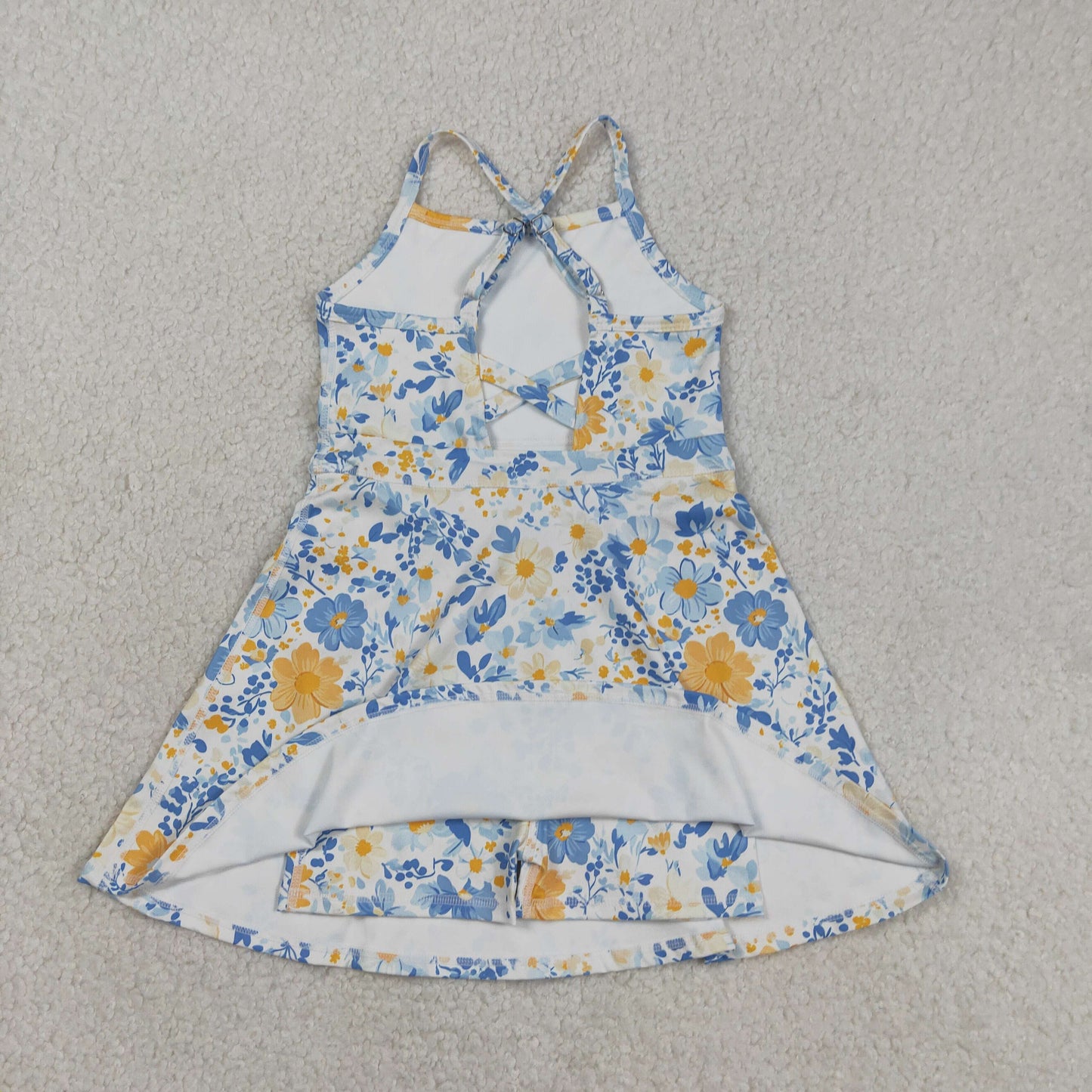 Baby Girls Kids Sleeveless Flower Yoga Active Shorts Dress RTS