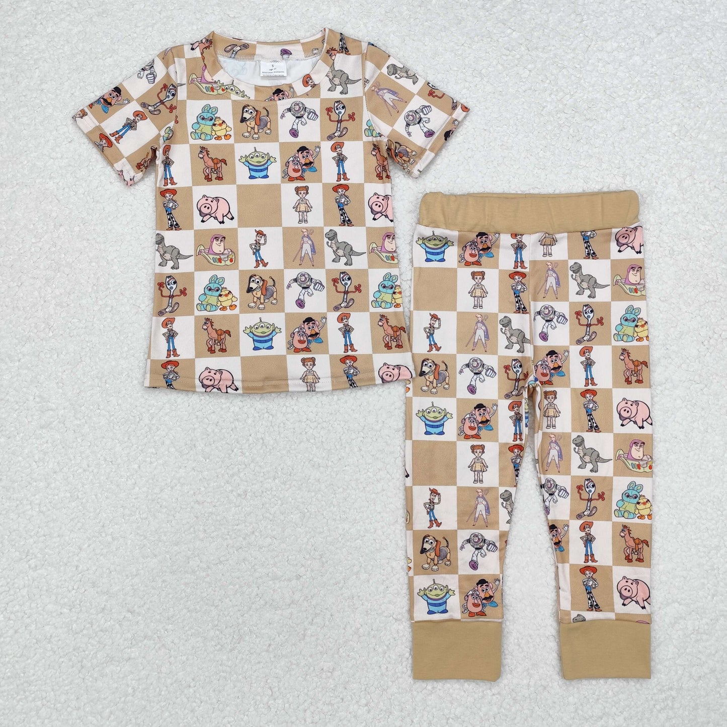 Baby Boy Short Sleeves Cartoon Toy Shirt Pants Pajamas Set