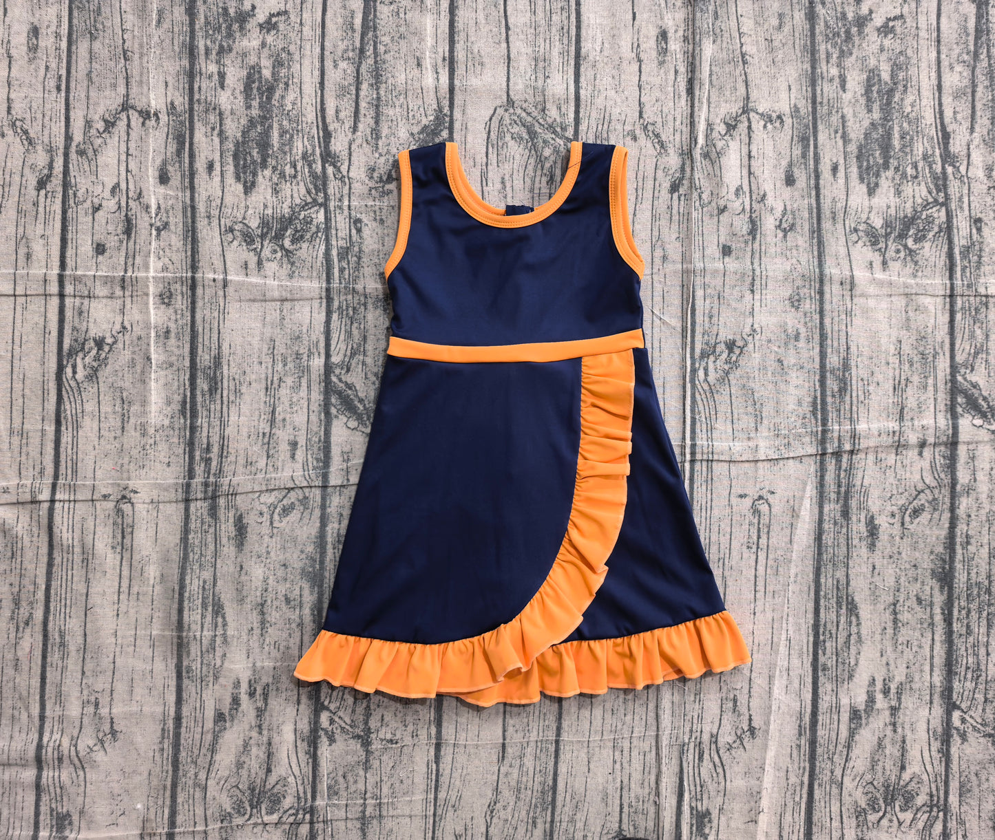 ( No moq ) Preorder Baby Girls Kids Sleeveless Shorts Knee Length Purple Dress Yoga Active Scallop Clothes