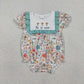 Baby Girls Short Sleeves Crosses Flower Easter Bubble Romper RTS