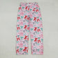 Girls Kids Adult Woman Long Sleeves Christmas Red Green Bows Sibling Family Romper Pajamas Pants Set RTS