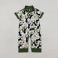 Baby Boys Short Sleeves Deer Camo Hunting Buttons Green Romper RTS