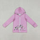 Baby Girl Pink Long Sleeves Green Face Christmas Hoodie Zipper Pockets Tops RTS